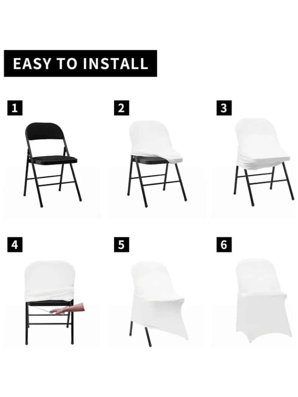 22 White Event Stretch Banquet Folding Chair Covers Wedding